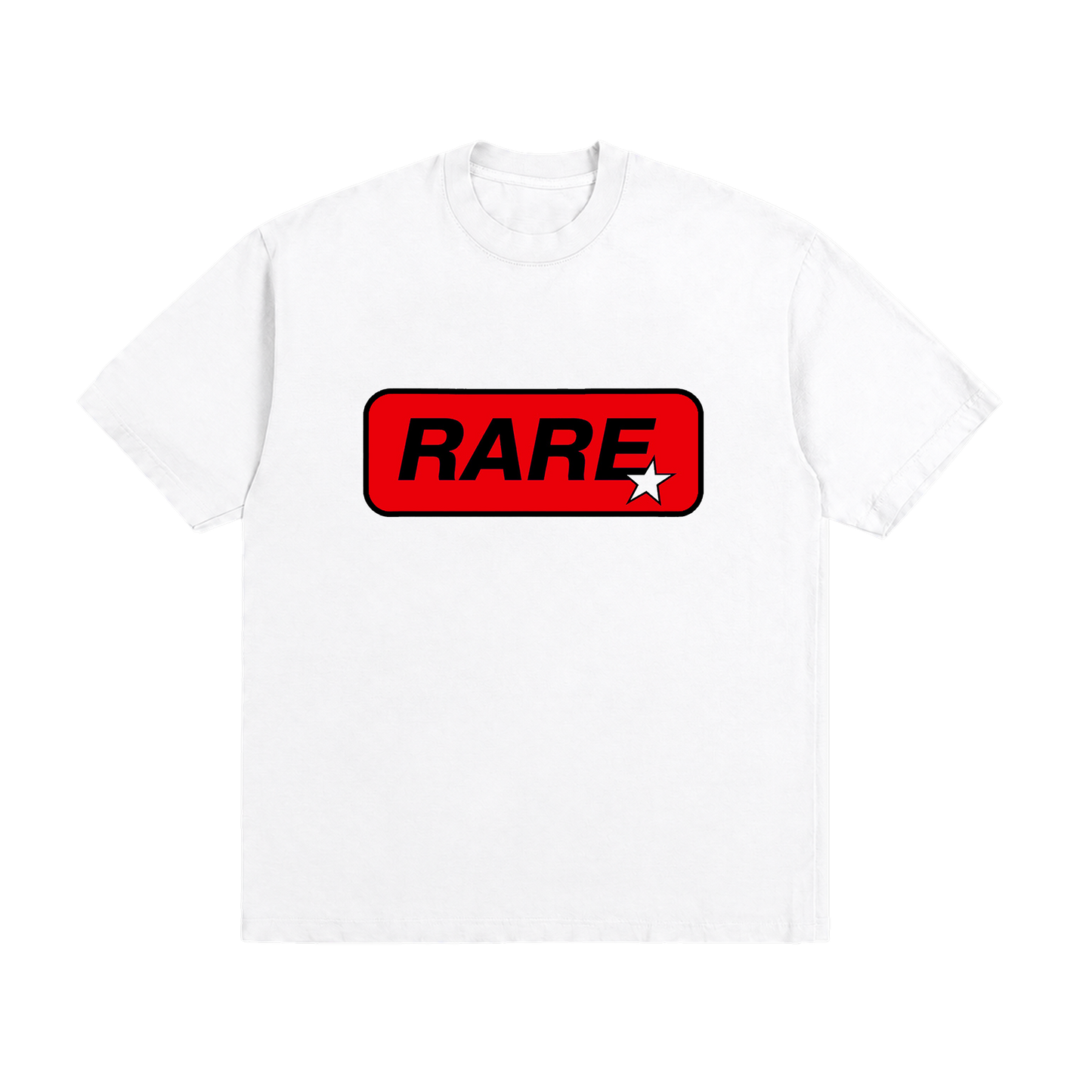 T-SHIRT "RARE" BOX ROUGE