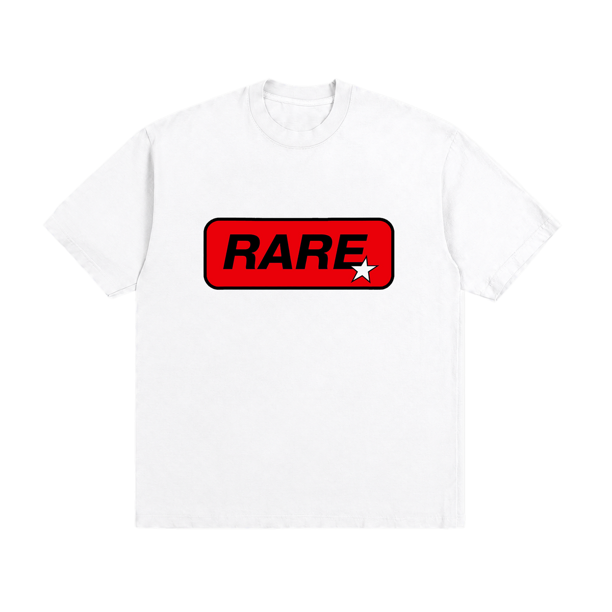 T-SHIRT "RARE" BOX ROUGE