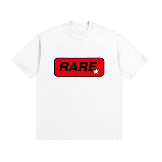 T-SHIRT "RARE" BOX ROUGE